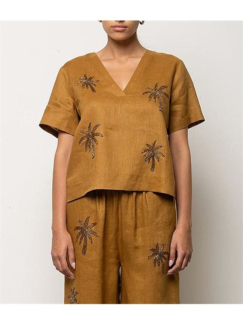 Blusa in lino con scollo a V KAOS | SPJNT003/2016